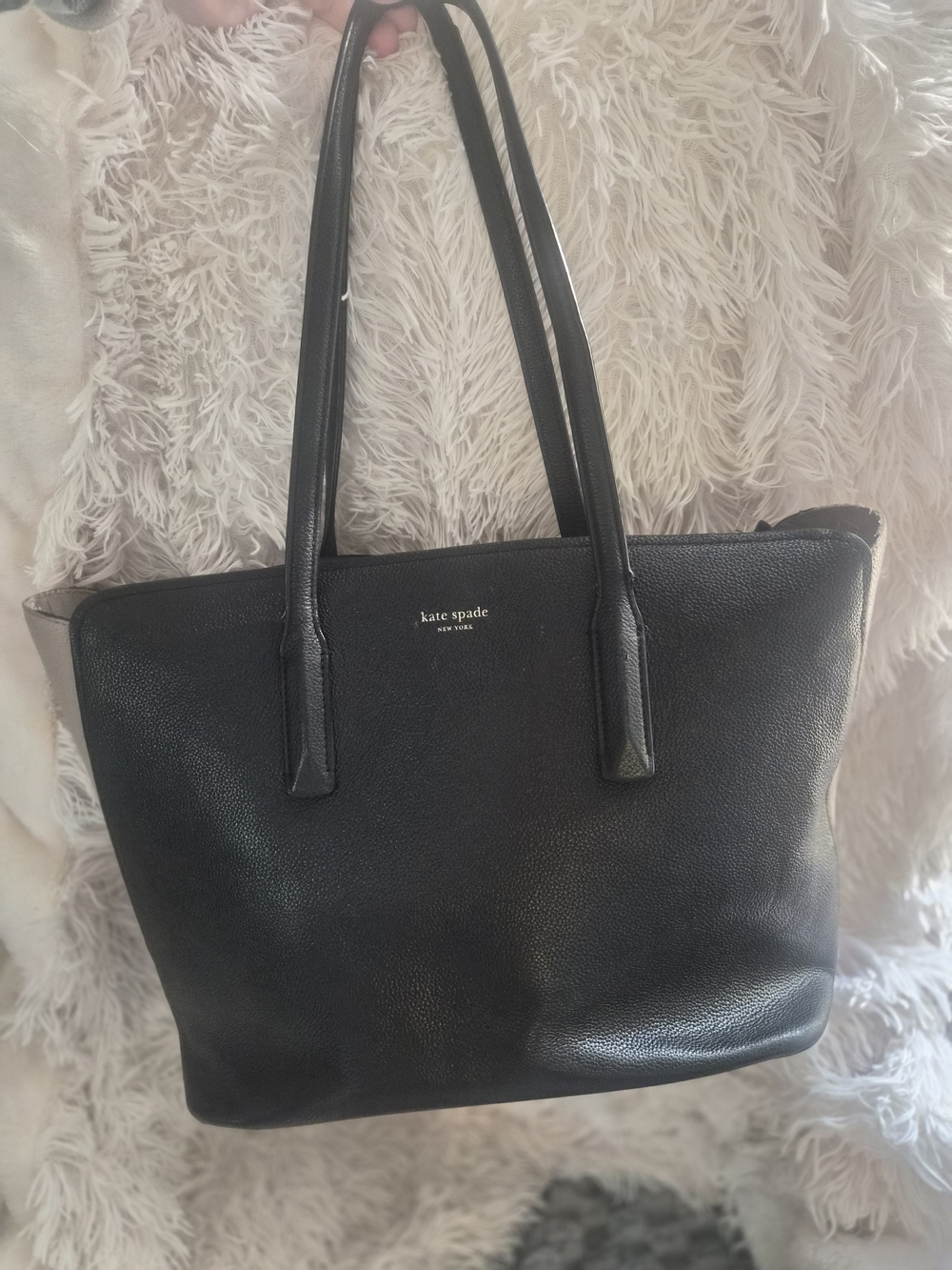 Kate Spade Black Pebbled Leather Tote Shoulder Bag Classic Work Bag